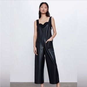 Avec Les Filles Portia faux leather jumpsuit